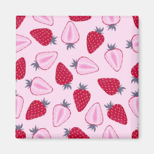 Strawberry pattern magnet