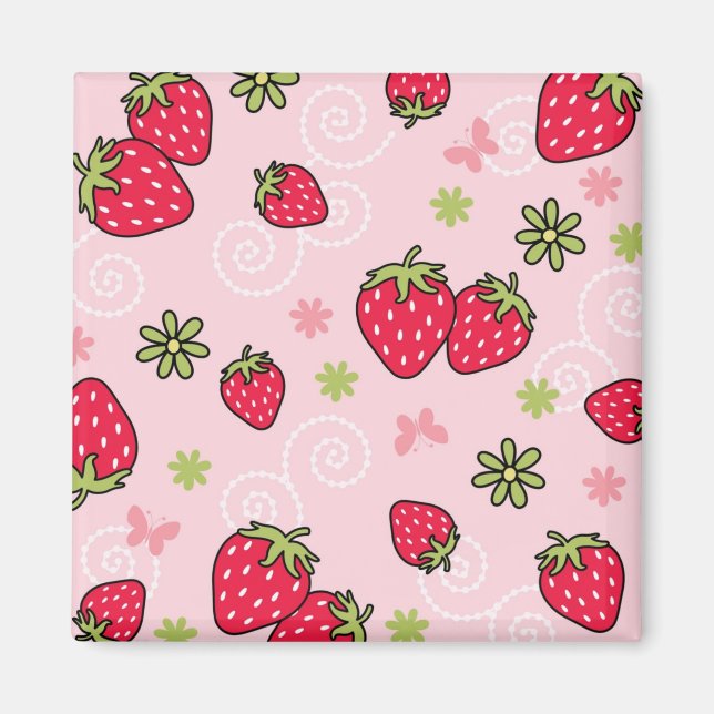 Strawberry pattern magnet (Front)