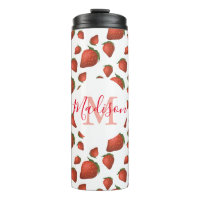 Strawberry Pattern Monogram Initial Name
