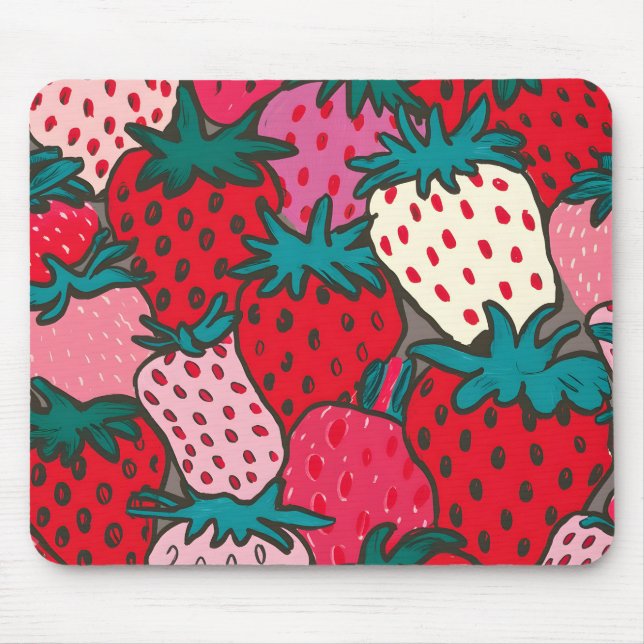 Strawberry Pattern Mouse Mat (Front)