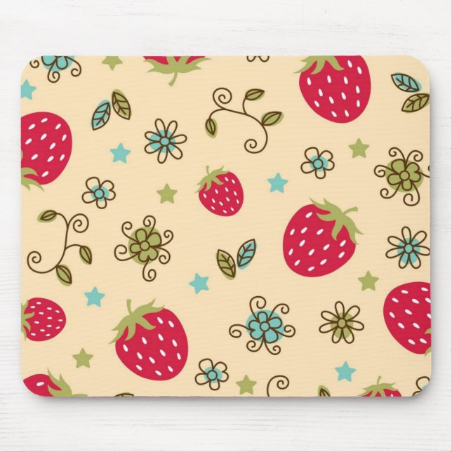 Strawberry pattern mouse mat (Front)