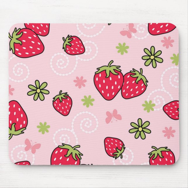 Strawberry pattern mouse mat (Front)