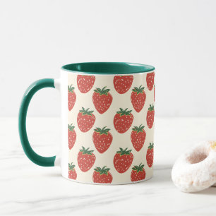 Strawberry pattern mug
