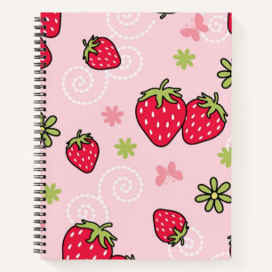 Strawberry pattern notebook