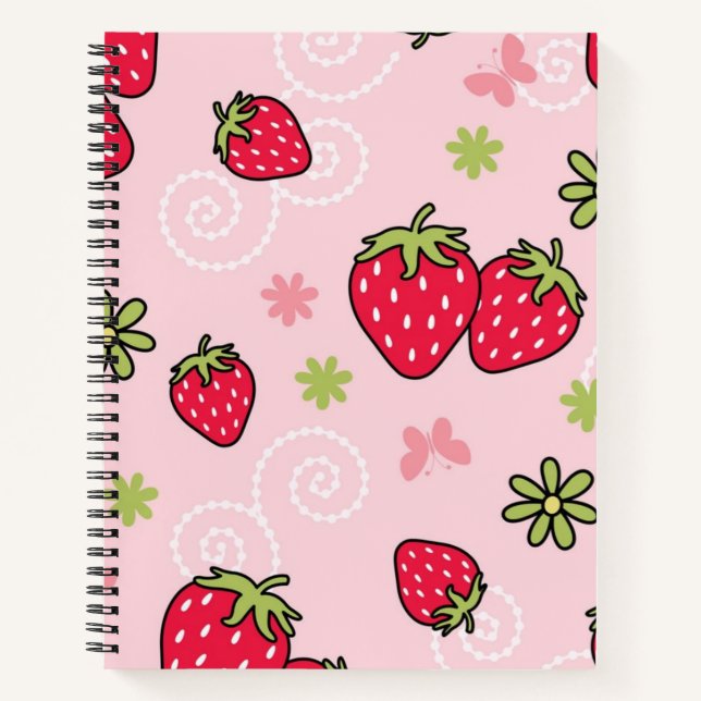 Strawberry pattern notebook (Front)