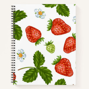 Strawberry pattern notebook