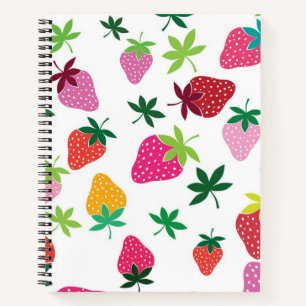 Strawberry pattern notebook