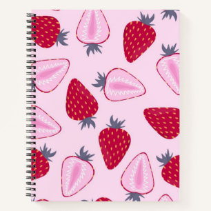 Strawberry pattern notebook