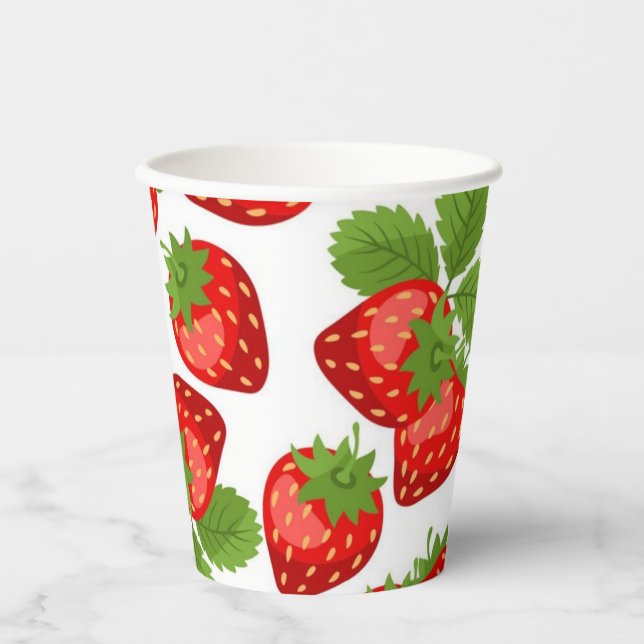 Strawberry pattern paper cups (Front)