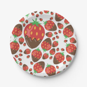 Strawberry pattern paper plate
