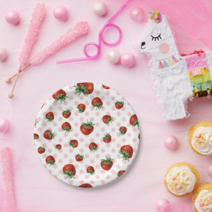 Strawberry Pattern Paper Plate