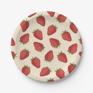 Strawberry pattern paper plate
