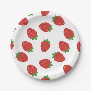 Strawberry pattern paper plate