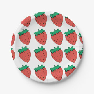 Strawberry Pattern Paper Plate