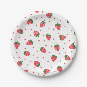 Strawberry pattern paper plate