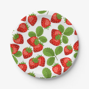 Strawberry pattern paper plate