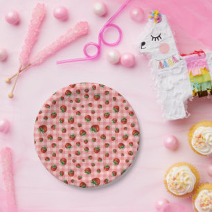 Strawberry Pattern Paper Plate