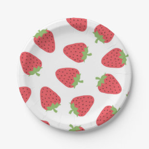 Strawberry pattern paper plate