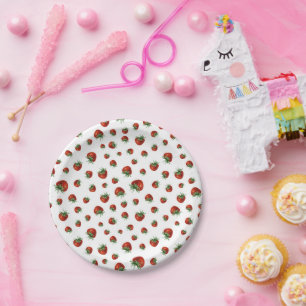 Strawberry Pattern Paper Plate