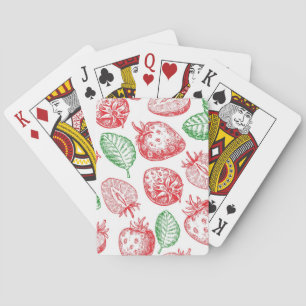 Strawberry pattern playing cards