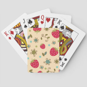 Strawberry pattern playing cards