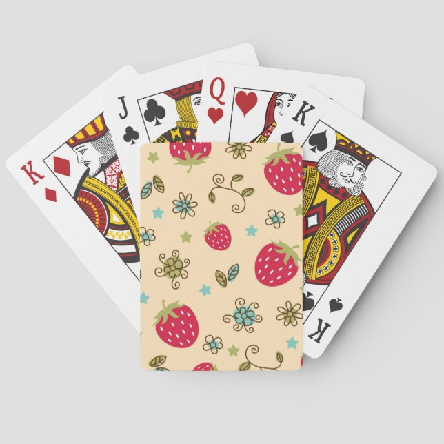 Strawberry pattern playing cards (Back)