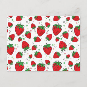Strawberry pattern postcard