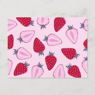 Strawberry pattern postcard