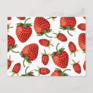 Strawberry pattern postcard