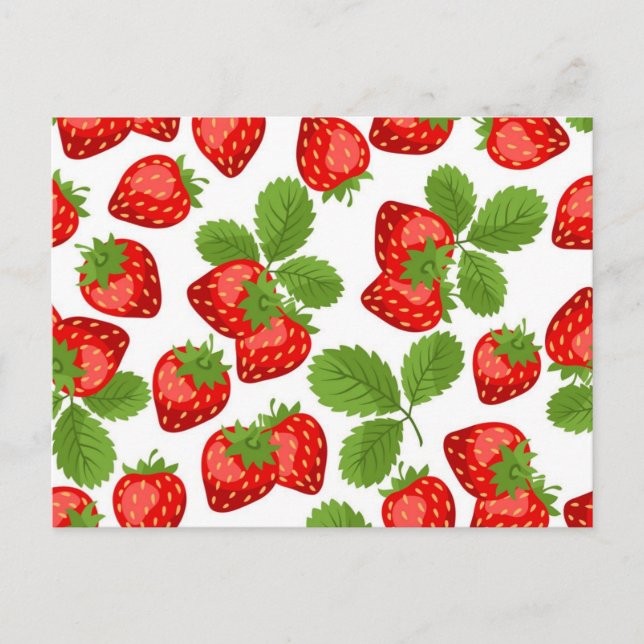 Strawberry pattern postcard (Front)