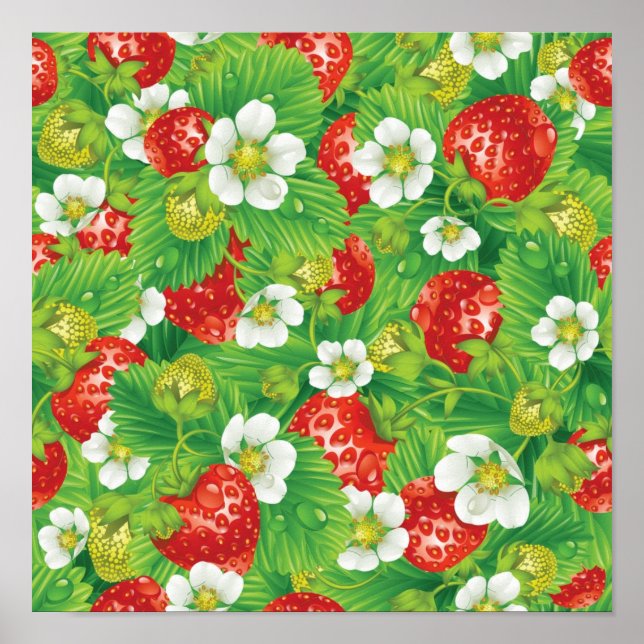 Strawberry pattern poster (Front)