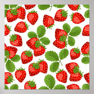 Strawberry pattern poster