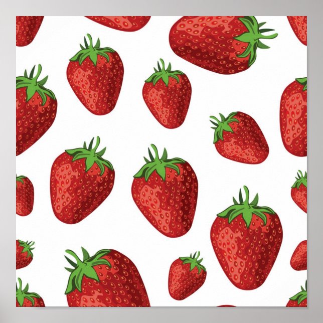 Strawberry pattern poster (Front)