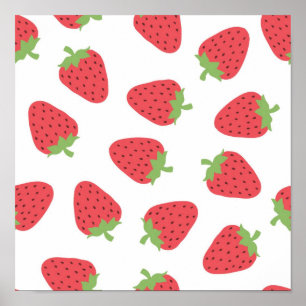 Strawberry pattern poster