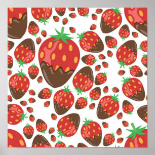 Strawberry pattern poster