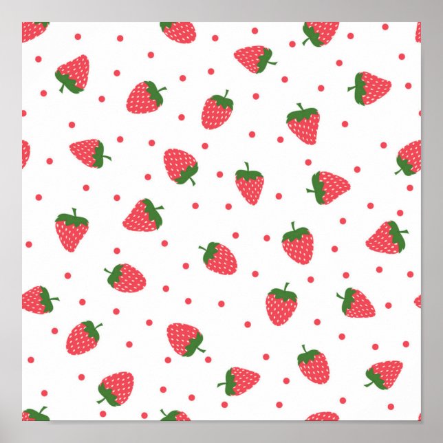 Strawberry pattern poster (Front)