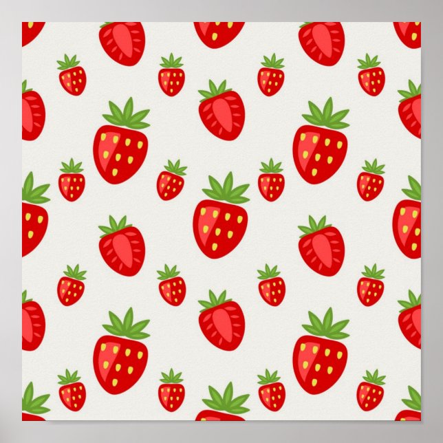 Strawberry pattern poster (Front)