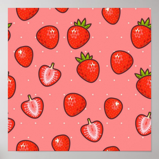 Strawberry pattern poster (Front)