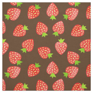 Strawberry Pattern Pretty Brown or Custom Colour Fabric