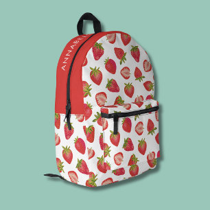 Strawberry pattern printed backpack