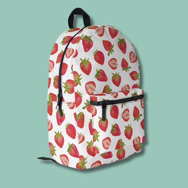 Strawberry pattern printed backpack (Strawberry pattern monogram backpack)