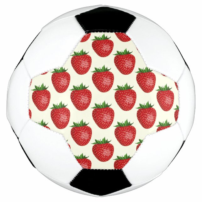 Strawberry Pattern, Red Strawberries, Fruit, Leaf Football (Front)