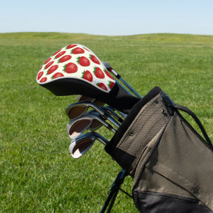 Strawberry Pattern, Red Strawberries, Fruit, Leaf Golf Head Cover