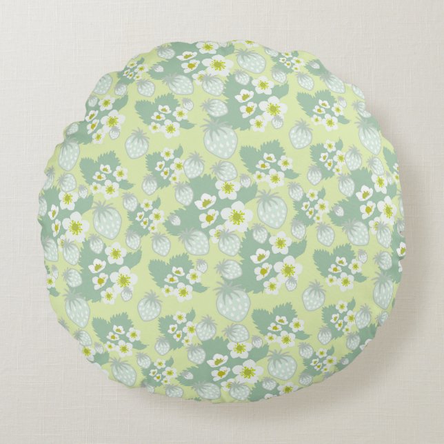 Strawberry pattern round cushion (Front)