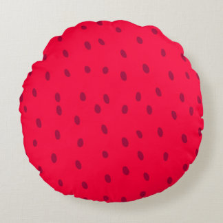 Strawberry pattern round cushion