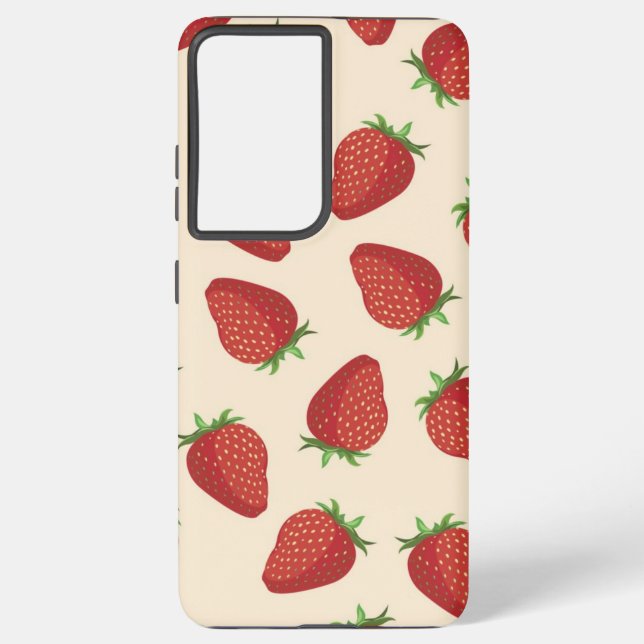 Strawberry pattern samsung galaxy s21 ultra case (Back)