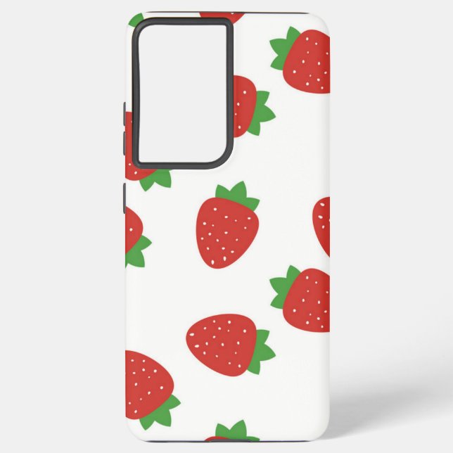 Strawberry pattern samsung galaxy s21 ultra case (Back)