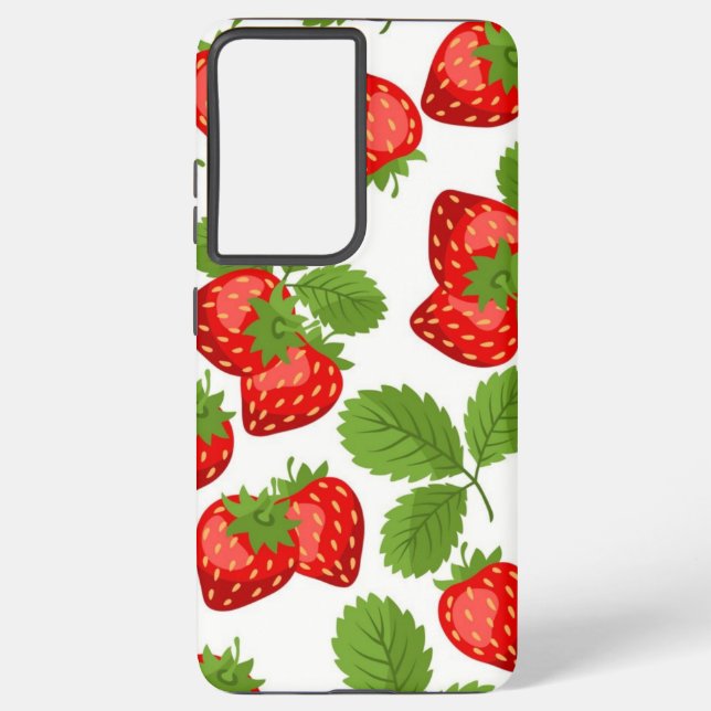 Strawberry pattern samsung galaxy s21 ultra case (Back)