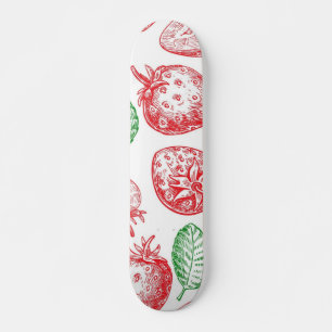 Strawberry pattern skateboard
