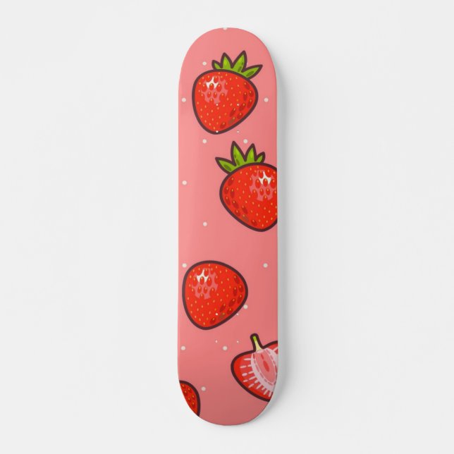 Strawberry pattern skateboard (Front)